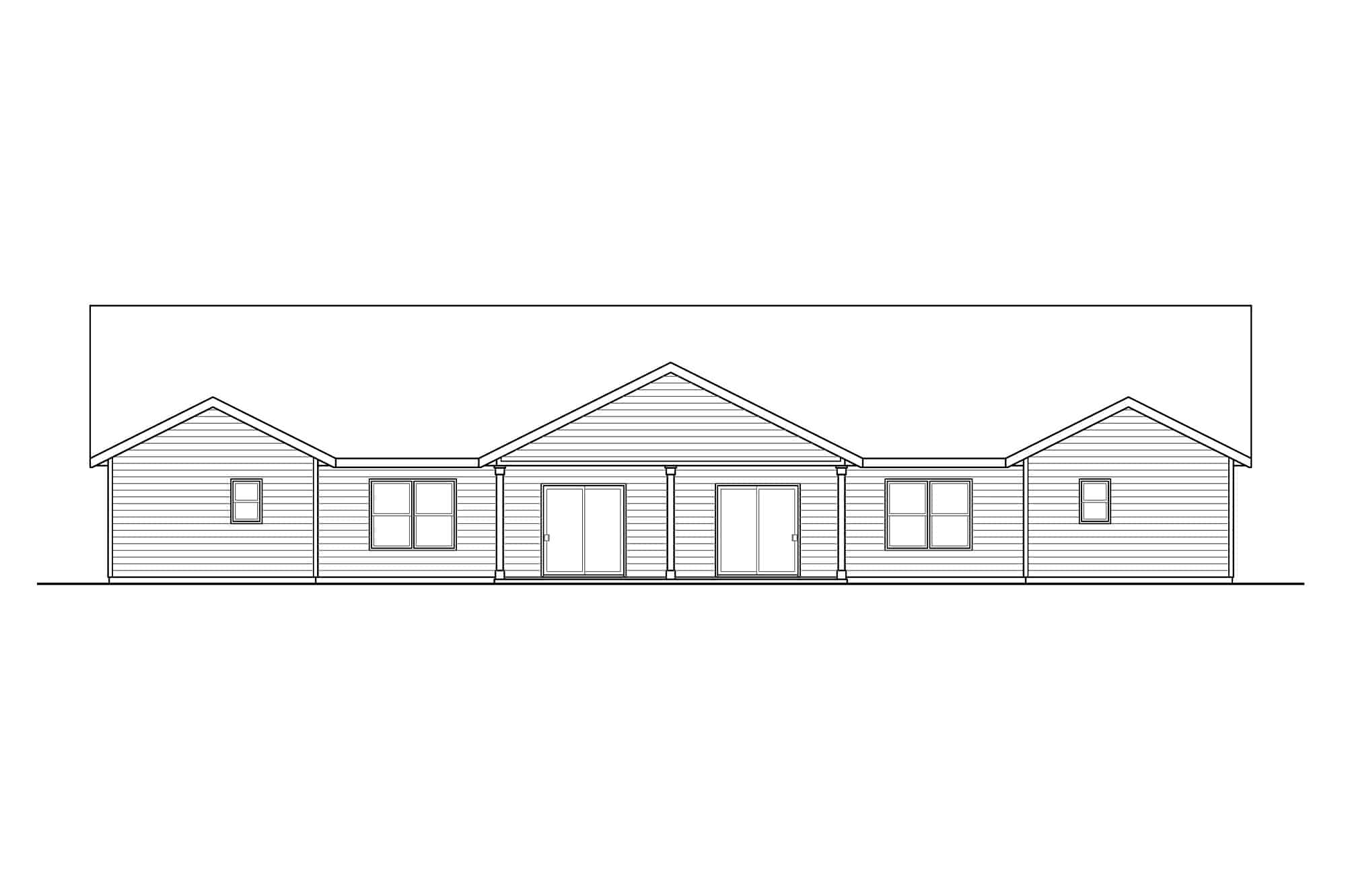 Home Plan Rear Elevation of this 6-Bedroom,3134 Sq Ft Plan -108-2057