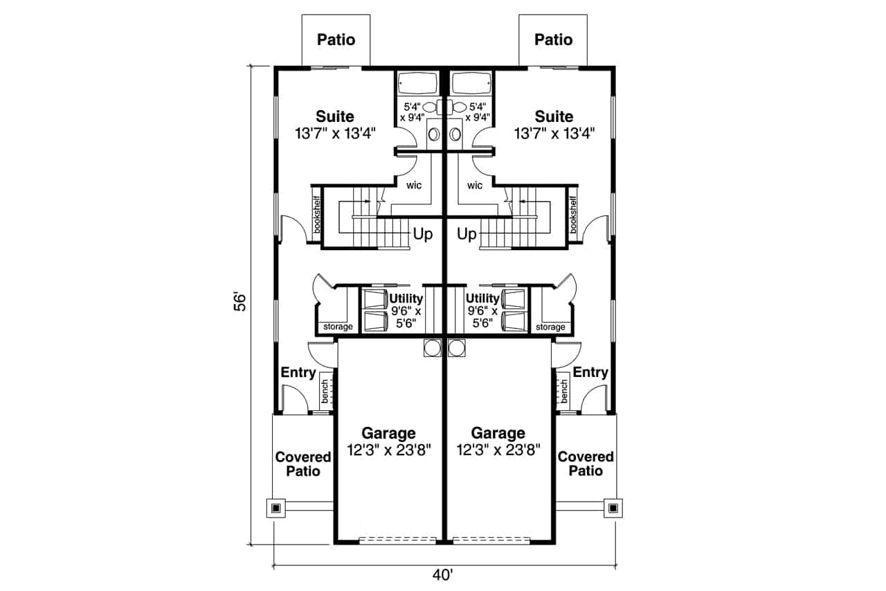 Main Level of Farmhouse Plan #108-2058