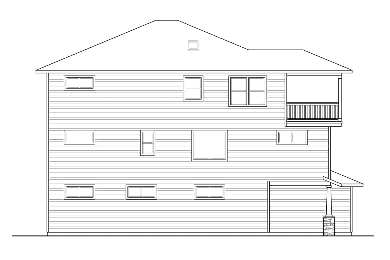 Home Plan Left Elevation of this 10-Bedroom,4944 Sq Ft Plan -108-2058