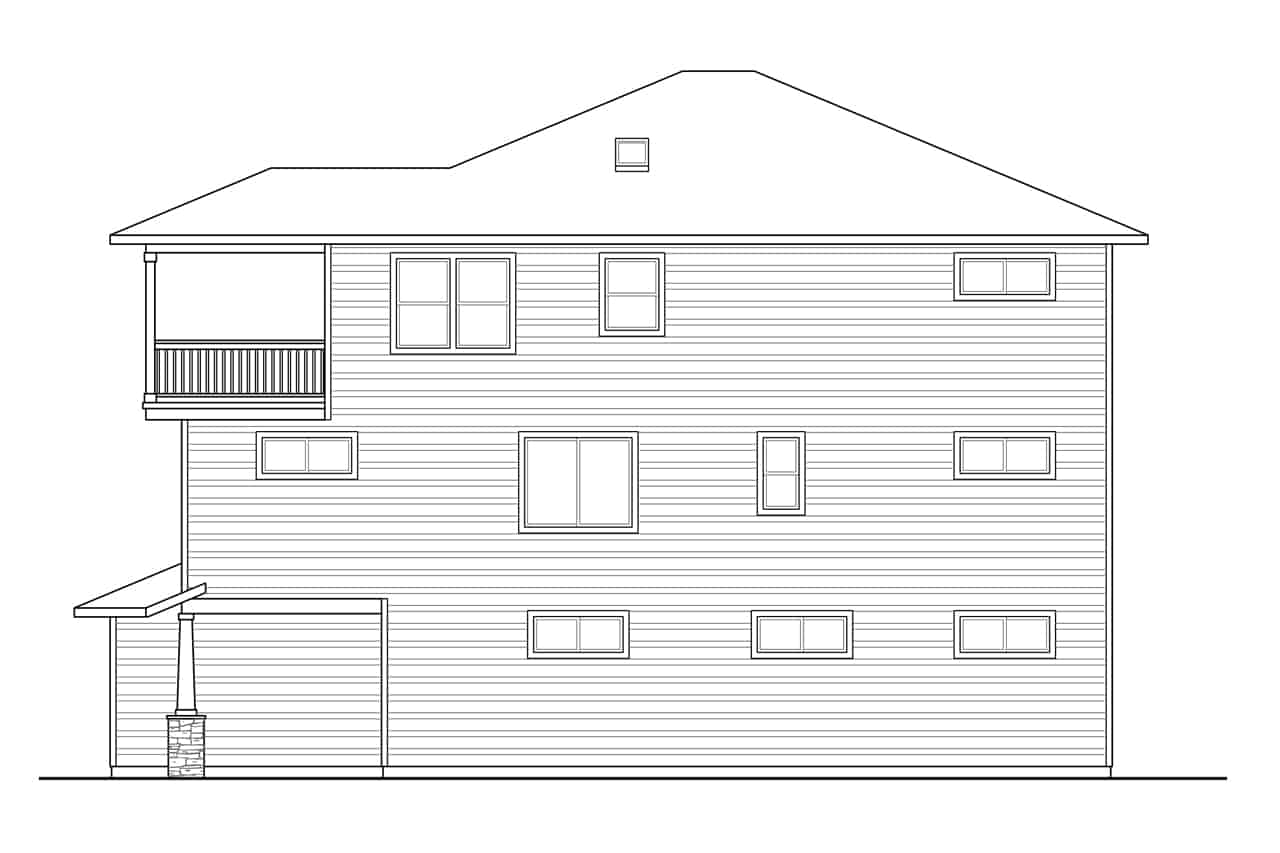 Home Plan Right Elevation of this 10-Bedroom,4944 Sq Ft Plan -108-2058