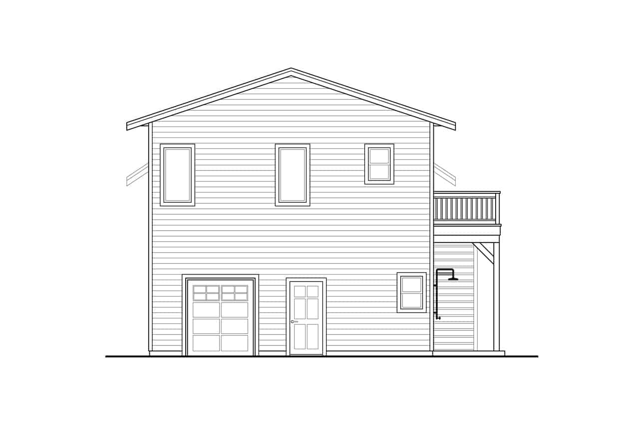 Home Plan Rear Elevation of this 0-Bedroom,1664 Sq Ft Plan -108-2059