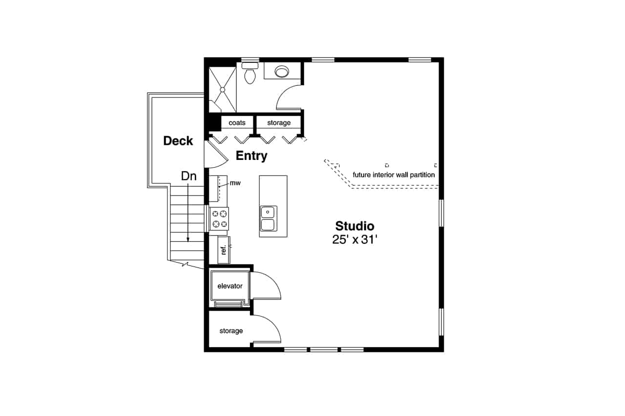 Upper Level of Garage w/Apartments Plan #108-2059