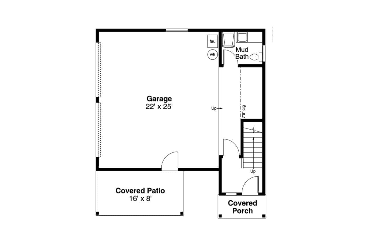 Main Level of Garage w/Apartments Plan #108-2060