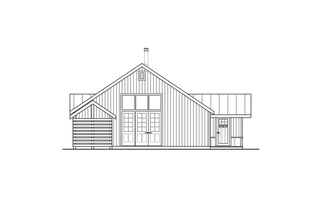 Home Plan Left Elevation of this 0-Bedroom,586 Sq Ft Plan -108-2061