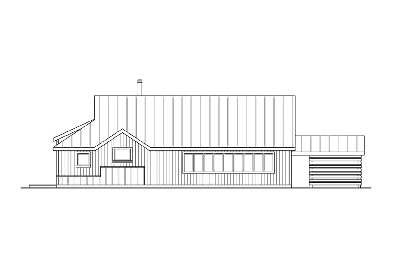 Home Plan Rear Elevation of this 0-Bedroom,586 Sq Ft Plan -108-2061