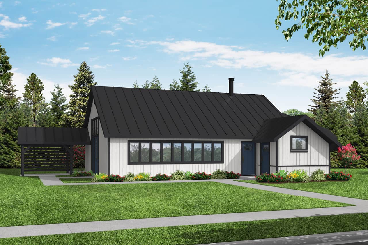 Front elevation of Garage home (ThePlanCollection: House Plan #108-2061)