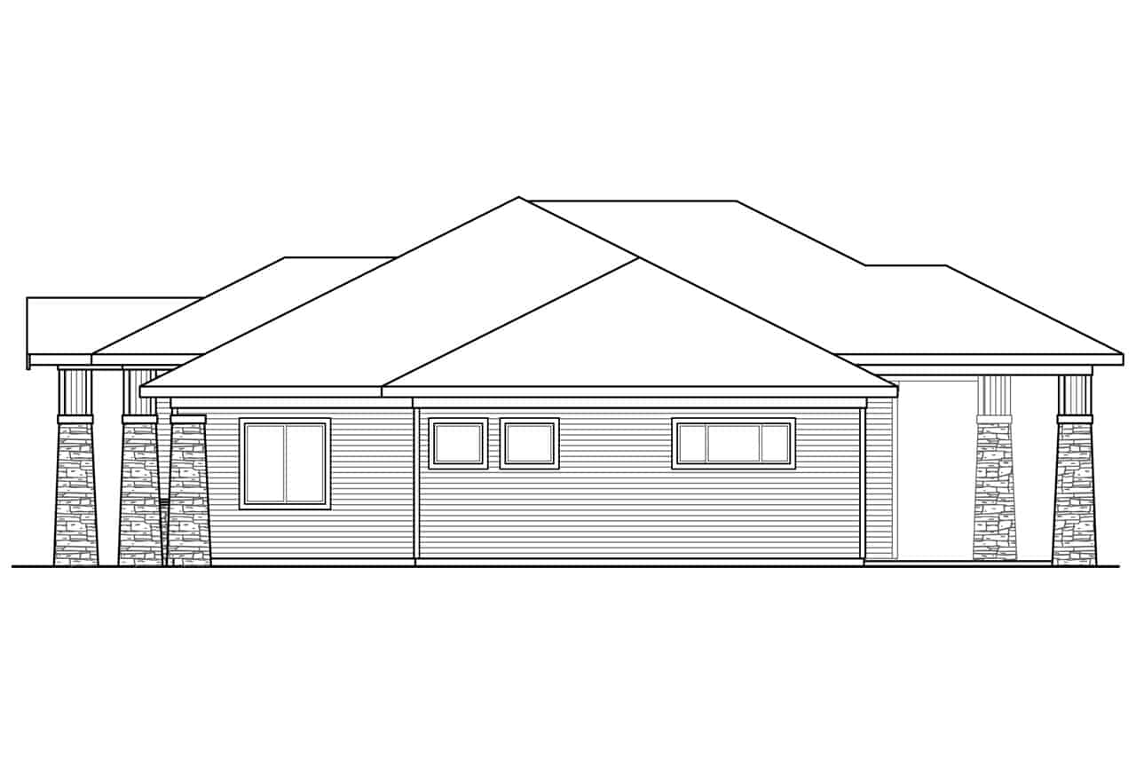 Home Plan Right Elevation of this 3-Bedroom,2678 Sq Ft Plan -108-2062