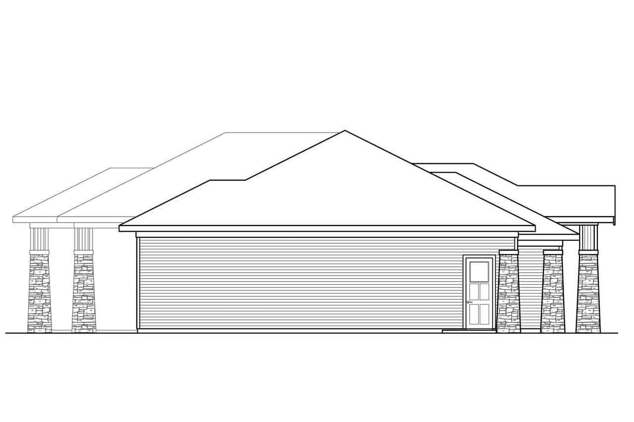 Home Plan Left Elevation of this 3-Bedroom,2678 Sq Ft Plan -108-2062