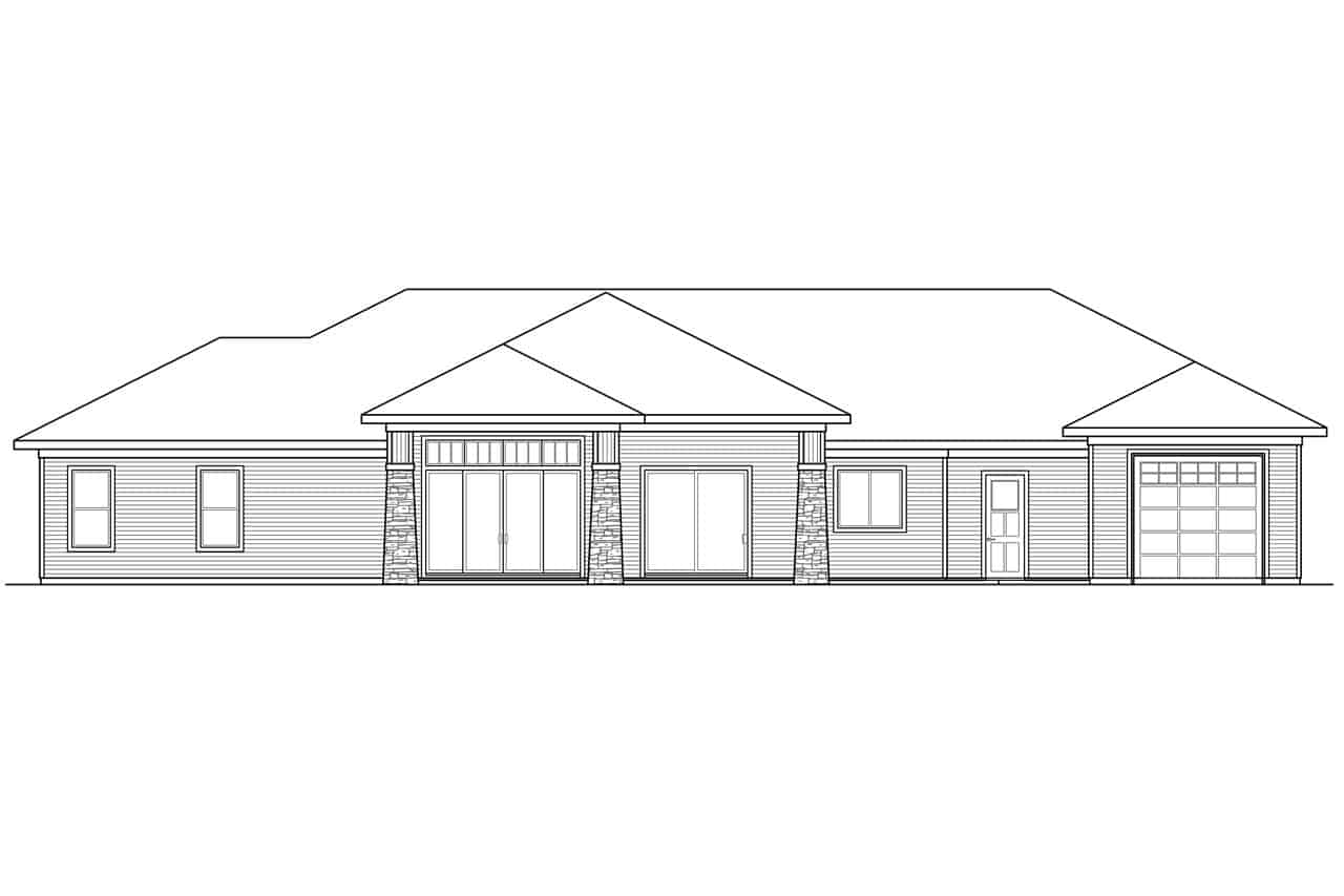 Home Plan Rear Elevation of this 3-Bedroom,2678 Sq Ft Plan -108-2062