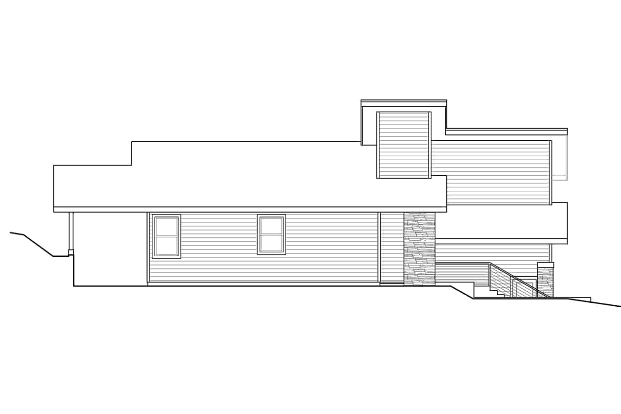Home Plan Left Elevation of this 2-Bedroom,1509 Sq Ft Plan -108-2063