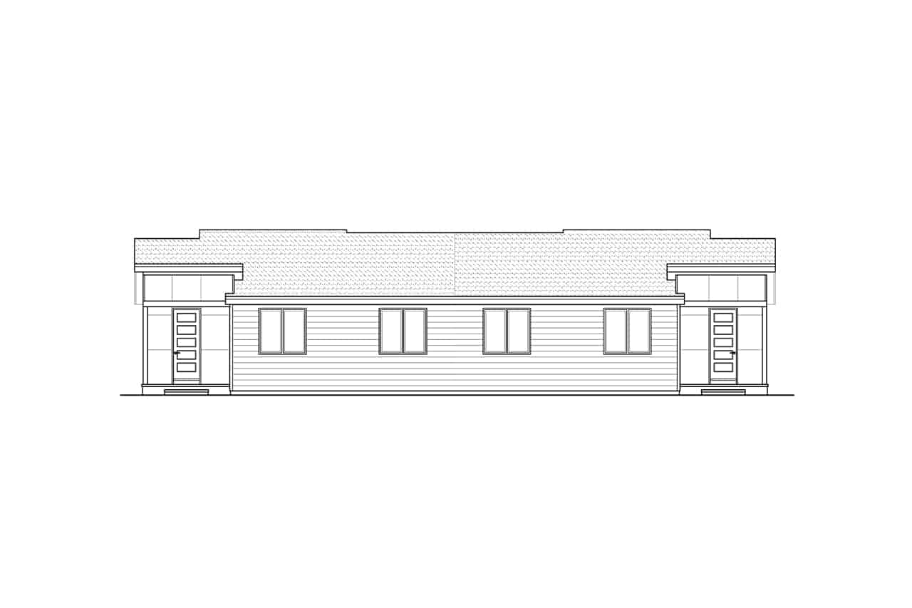 Home Plan Rear Elevation of this 6-Bedroom,3082 Sq Ft Plan -108-2064