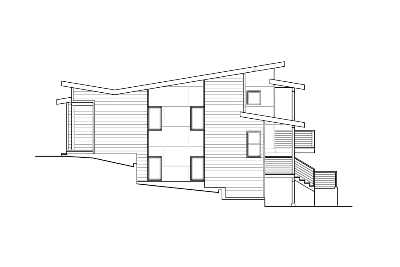 Home Plan Left Elevation of this 6-Bedroom,3082 Sq Ft Plan -108-2064