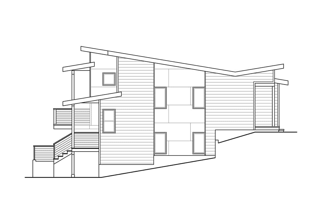 Home Plan Right Elevation of this 6-Bedroom,3082 Sq Ft Plan -108-2064