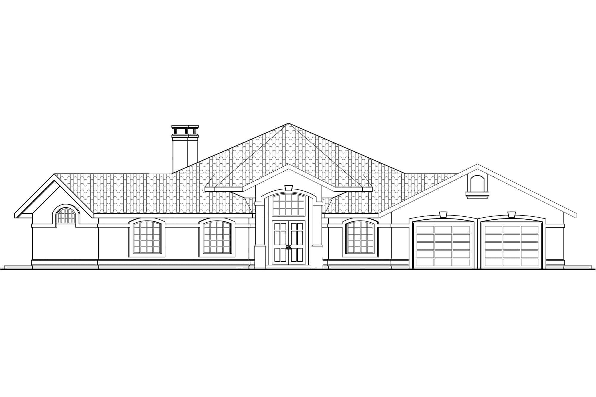 Home Plan Front Elevation of this 3-Bedroom,2265 Sq Ft Plan -108-2065