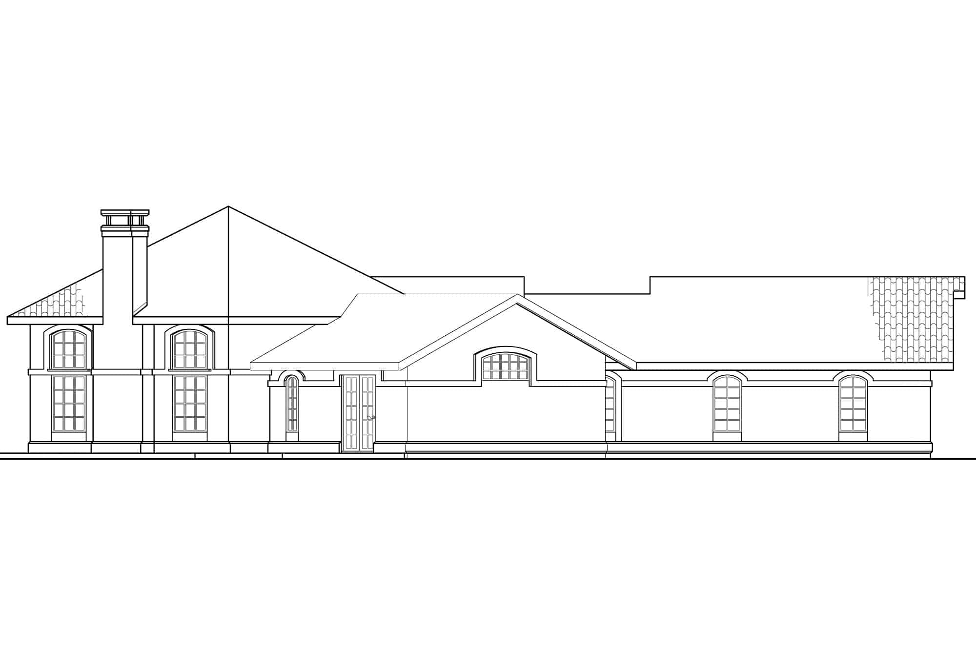 Home Plan Left Elevation of this 3-Bedroom,2265 Sq Ft Plan -108-2065