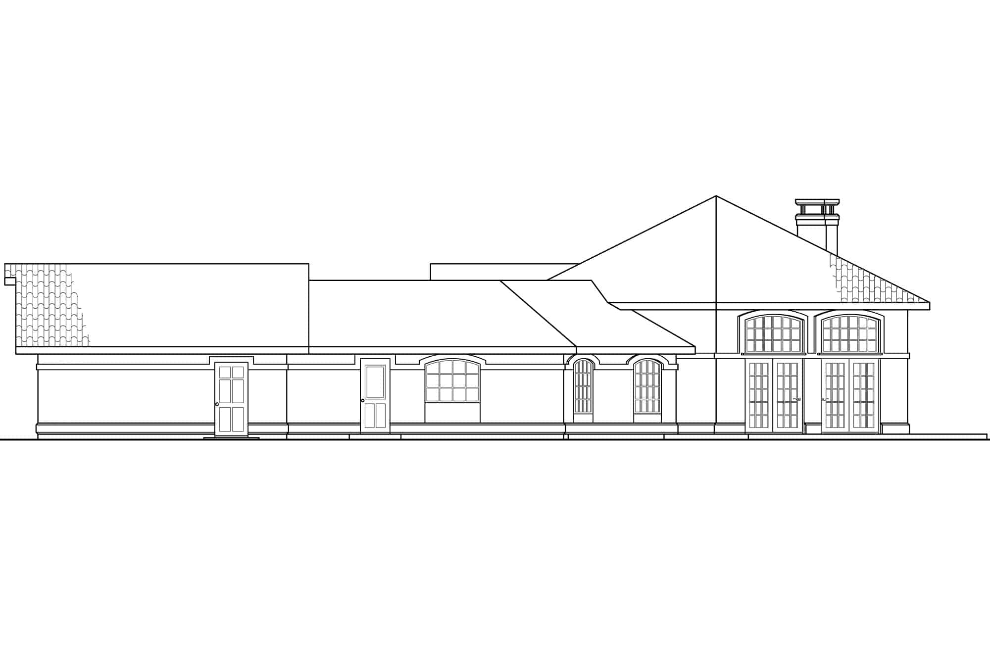 Home Plan Right Elevation of this 3-Bedroom,2265 Sq Ft Plan -108-2065