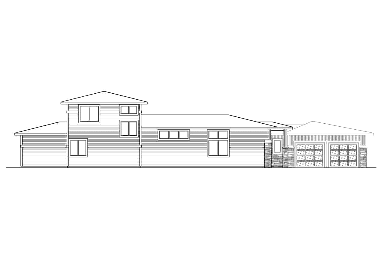 Home Plan Left Elevation of this 3-Bedroom,2857 Sq Ft Plan -108-2067