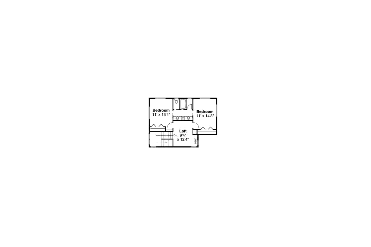 Upper Level of Contemporary Plan #108-2067