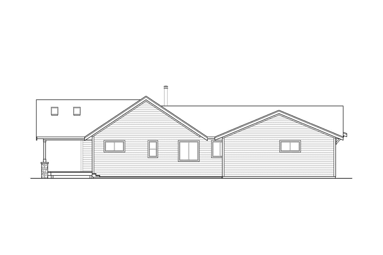 Home Plan Left Elevation of this 2-Bedroom,2215 Sq Ft Plan -108-2069