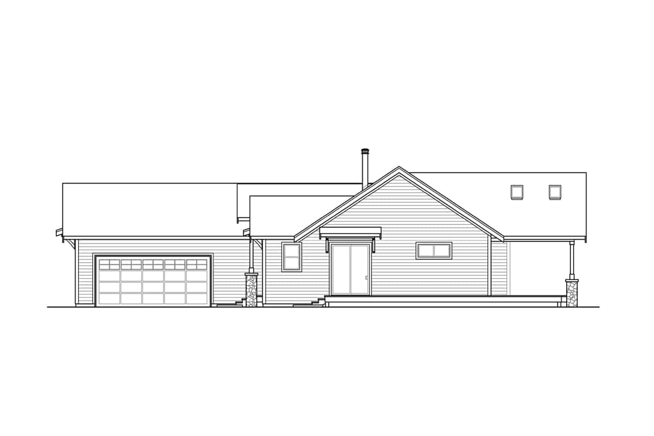 Home Plan Right Elevation of this 2-Bedroom,2215 Sq Ft Plan -108-2069