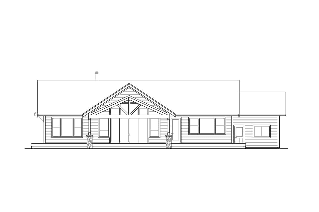Home Plan Rear Elevation of this 2-Bedroom,2215 Sq Ft Plan -108-2069