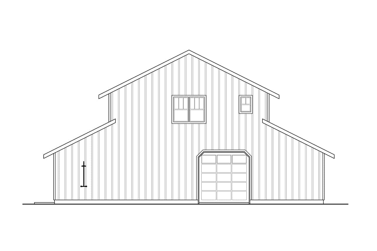 Home Plan Rear Elevation of this 2-Bedroom,1511 Sq Ft Plan -108-2071
