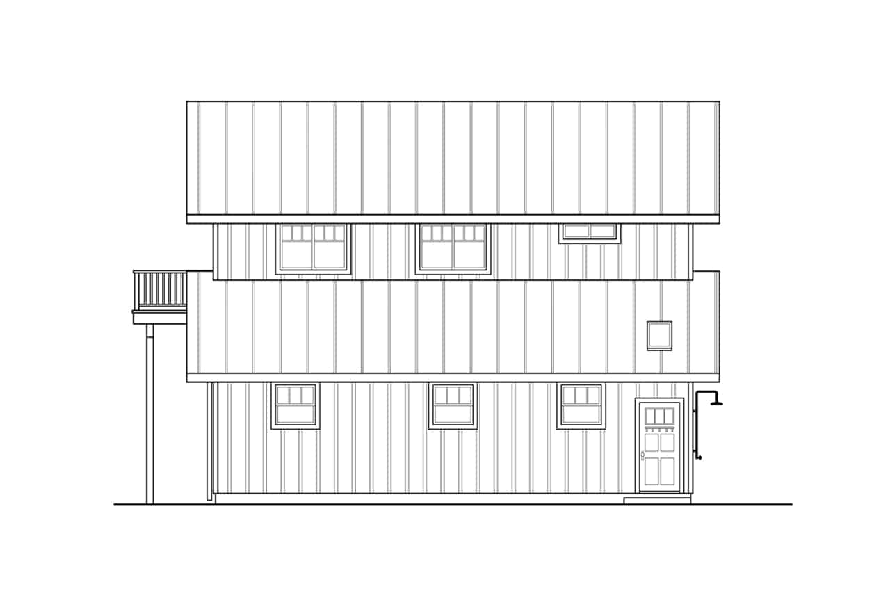 Home Plan Right Elevation of this 2-Bedroom,1511 Sq Ft Plan -108-2071
