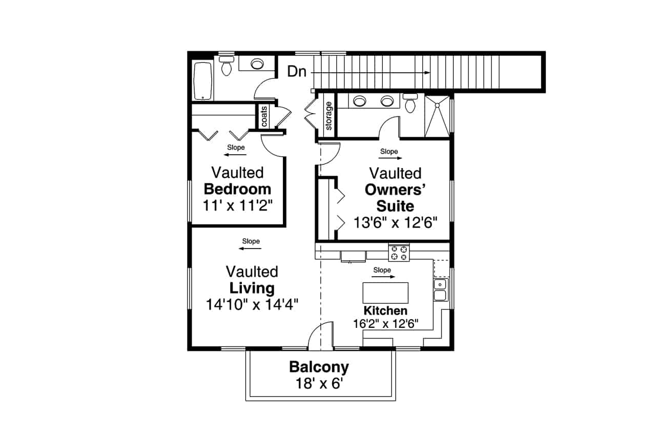 Upper Level of Garage w/Apartments Plan #108-2071