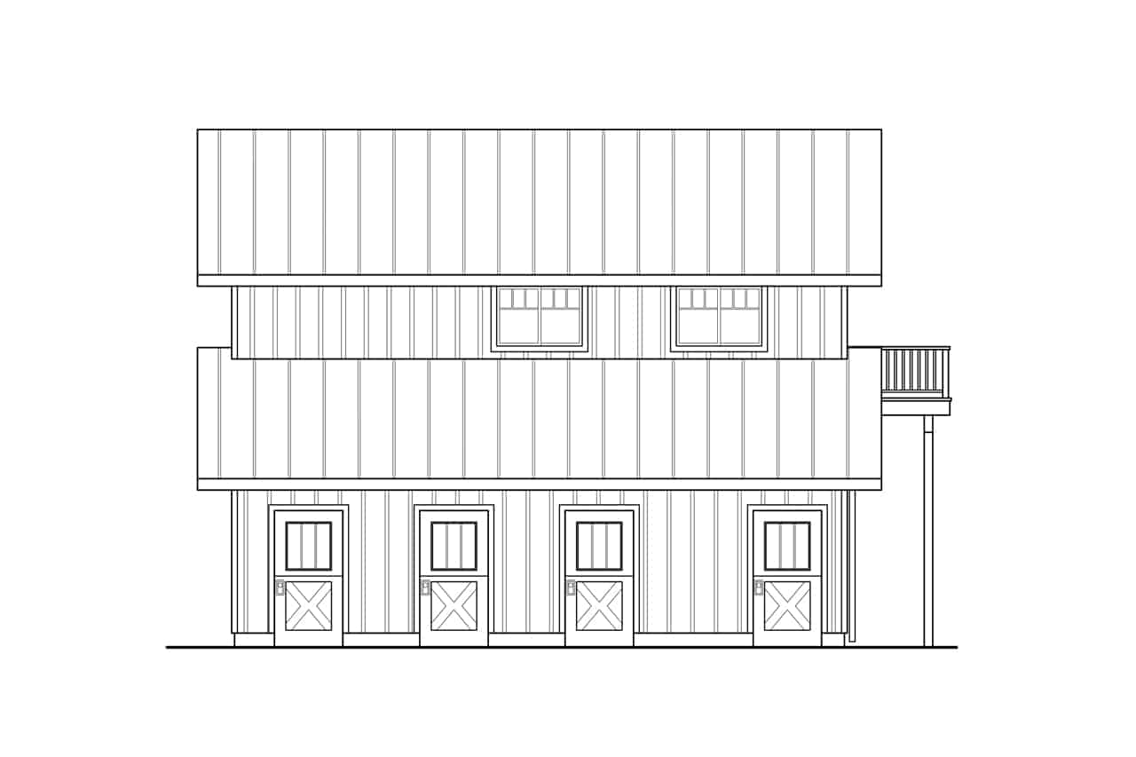 Home Plan Left Elevation of this 2-Bedroom,1511 Sq Ft Plan -108-2071
