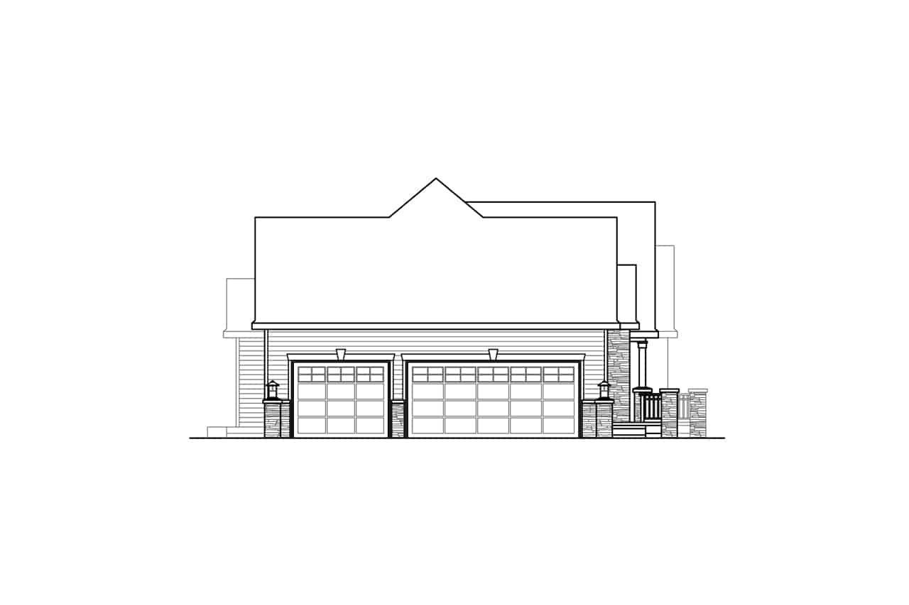Home Plan Left Elevation of this 3-Bedroom,3002 Sq Ft Plan -108-2072