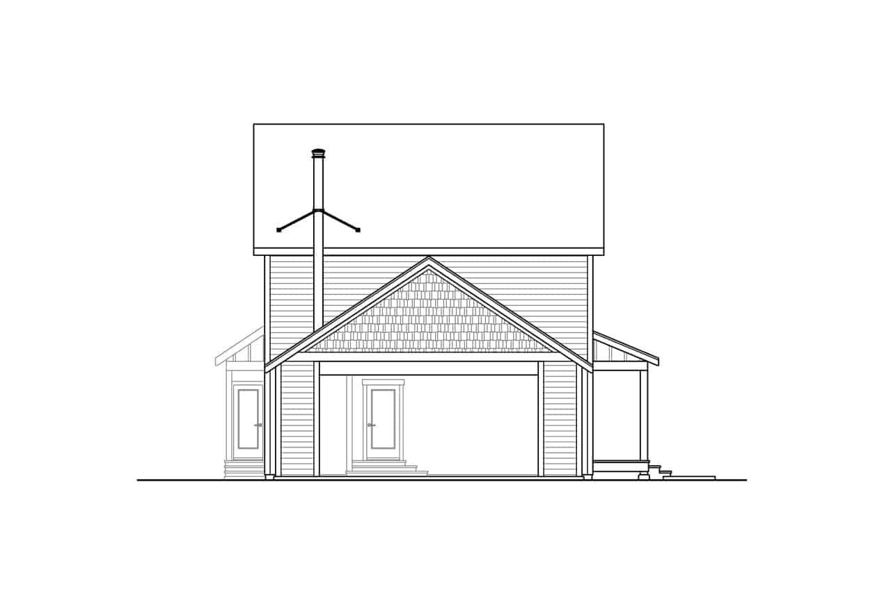 Home Plan Left Elevation of this 3-Bedroom,1468 Sq Ft Plan -108-2073