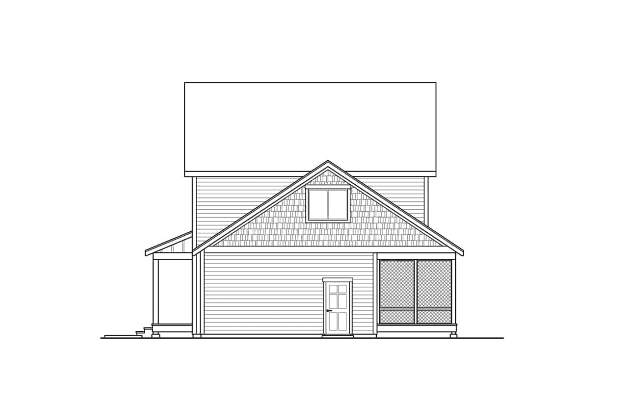 Home Plan Right Elevation of this 3-Bedroom,1468 Sq Ft Plan -108-2073