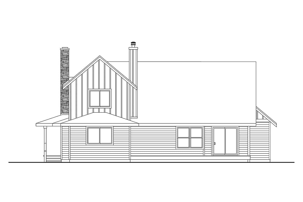 Home Plan Rear Elevation of this 3-Bedroom,2109 Sq Ft Plan -108-2074