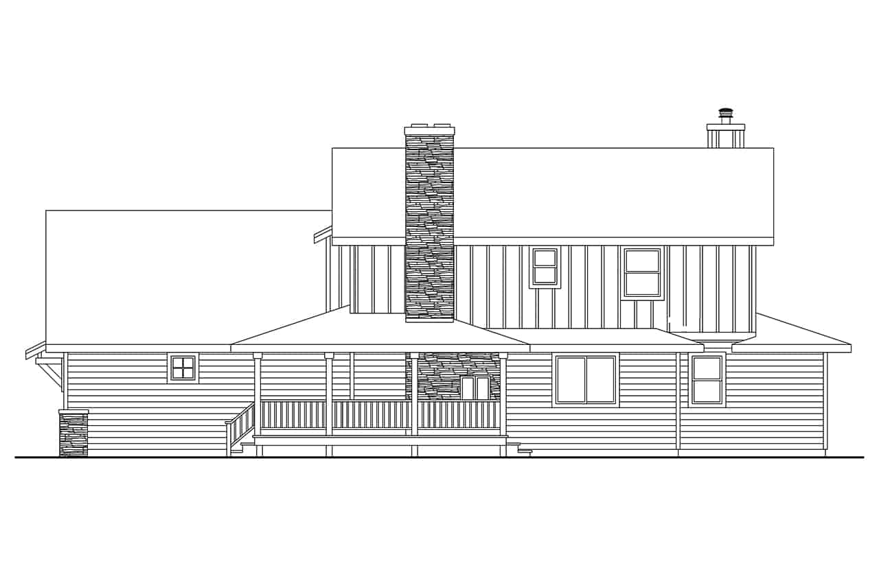 Home Plan Right Elevation of this 3-Bedroom,2109 Sq Ft Plan -108-2074