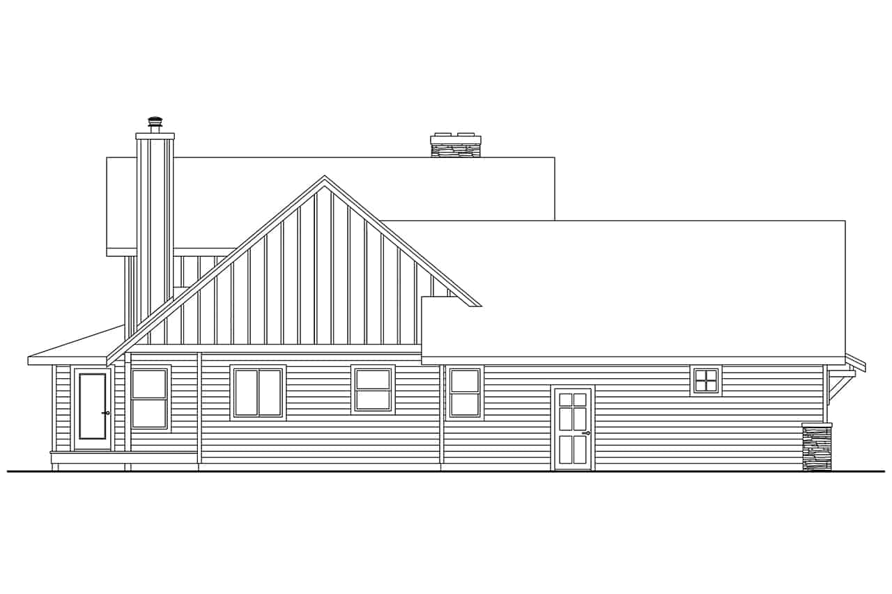 Home Plan Left Elevation of this 3-Bedroom,2109 Sq Ft Plan -108-2074