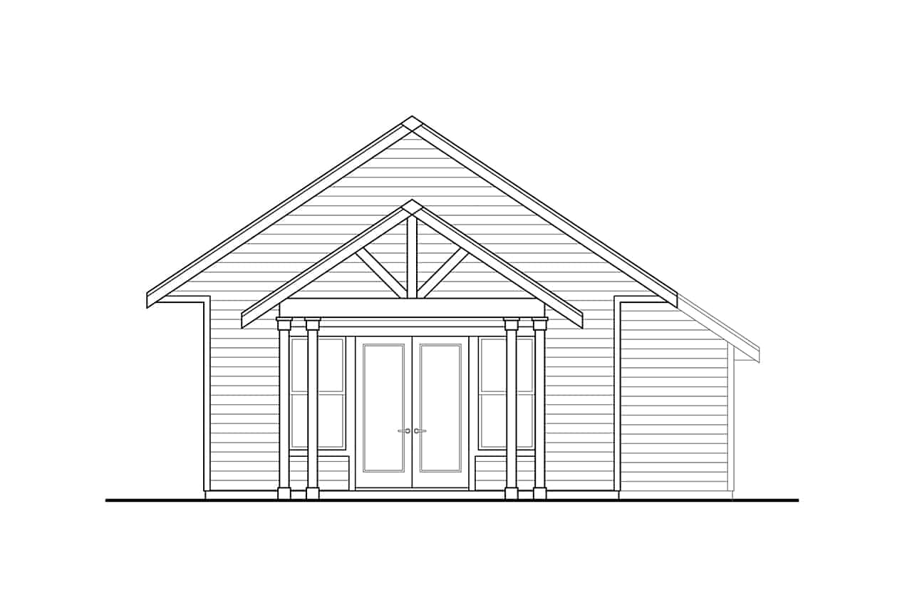 Home Plan Left Elevation of this 0-Bedroom,1134 Sq Ft Plan -108-2076