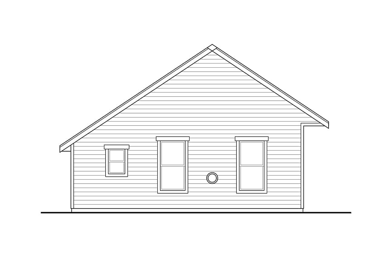 Home Plan Right Elevation of this 0-Bedroom,1134 Sq Ft Plan -108-2076