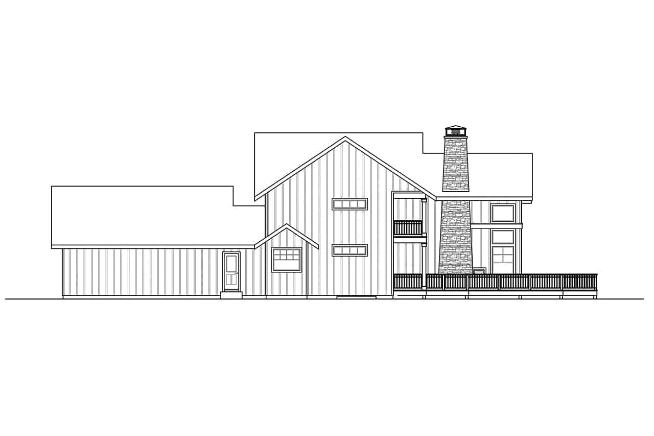Home Plan Rear Elevation of this 4-Bedroom,3169 Sq Ft Plan -108-2077