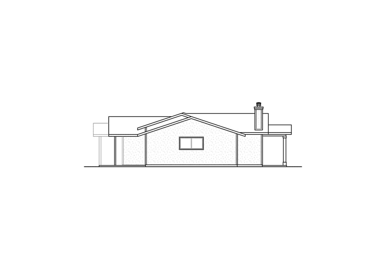 Home Plan Left Elevation of this 3-Bedroom,2042 Sq Ft Plan -108-2079