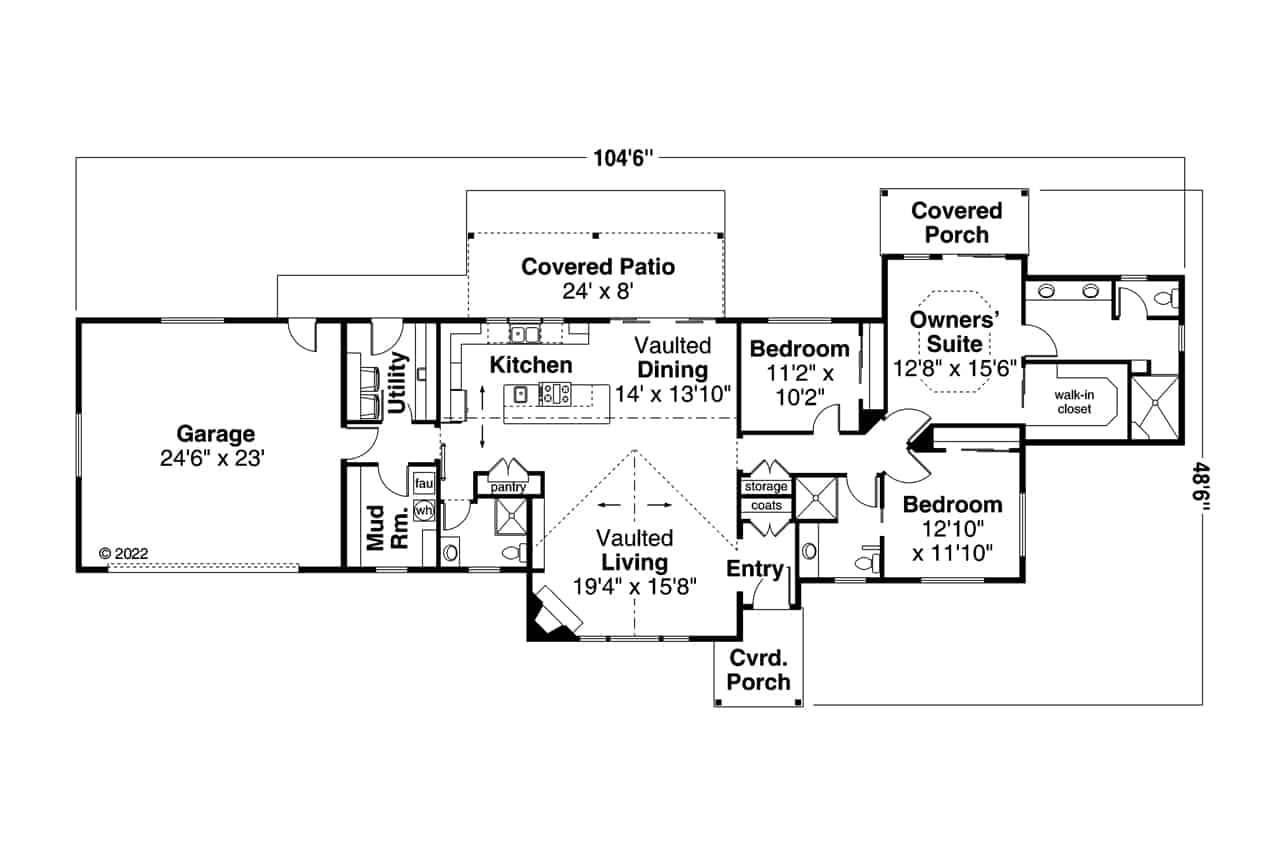 Main Level of Southwest Plan #108-2079
