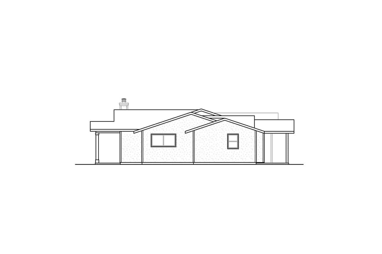 Home Plan Right Elevation of this 3-Bedroom,2042 Sq Ft Plan -108-2079