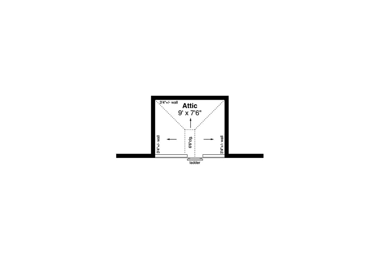 Upper Level of Cottage Plan #108-2080