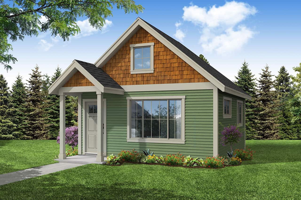 Front elevation of Cottage home (ThePlanCollection: House Plan #108-2080)