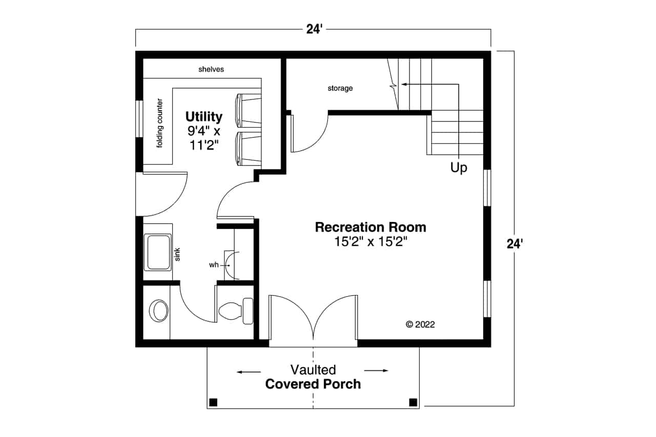 Main Level of Craftsman Plan #108-2081