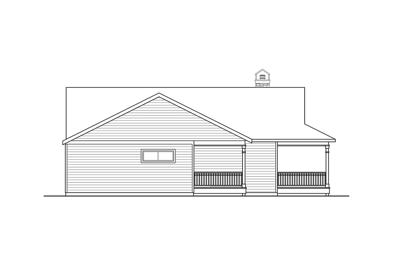 Home Plan Rear Elevation of this 3-Bedroom,1623 Sq Ft Plan -108-2082