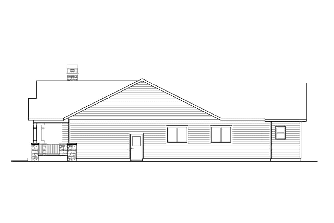 Home Plan Right Elevation of this 3-Bedroom,1623 Sq Ft Plan -108-2082