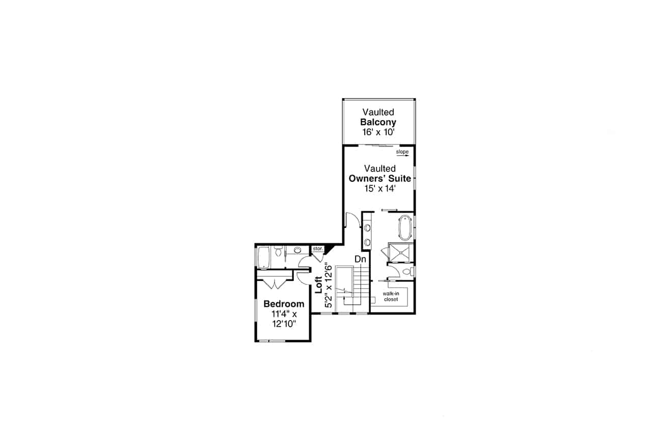 Upper Level of Contemporary Plan #108-2083