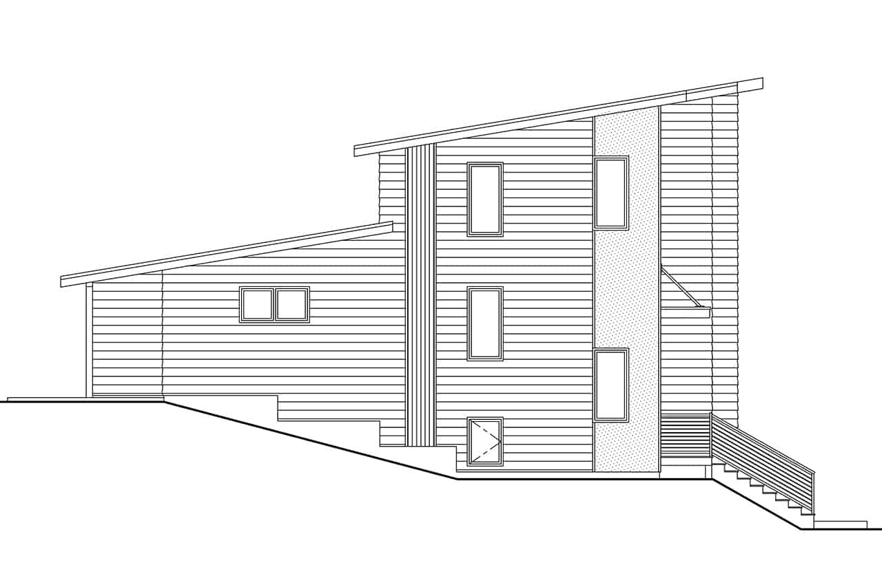 Home Plan Left Elevation of this 6-Bedroom,3936 Sq Ft Plan -108-2084