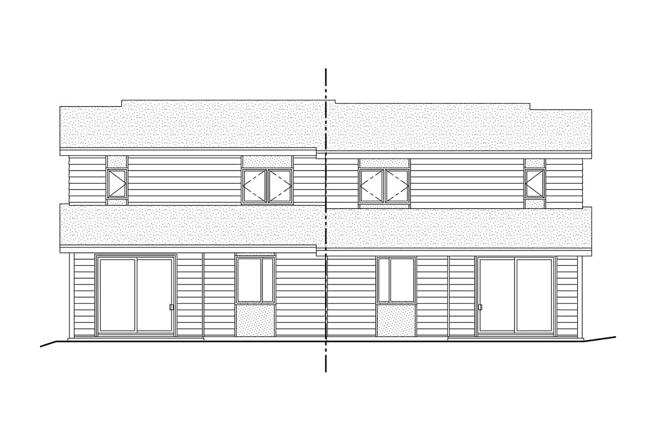 Home Plan Rear Elevation of this 6-Bedroom,3936 Sq Ft Plan -108-2084