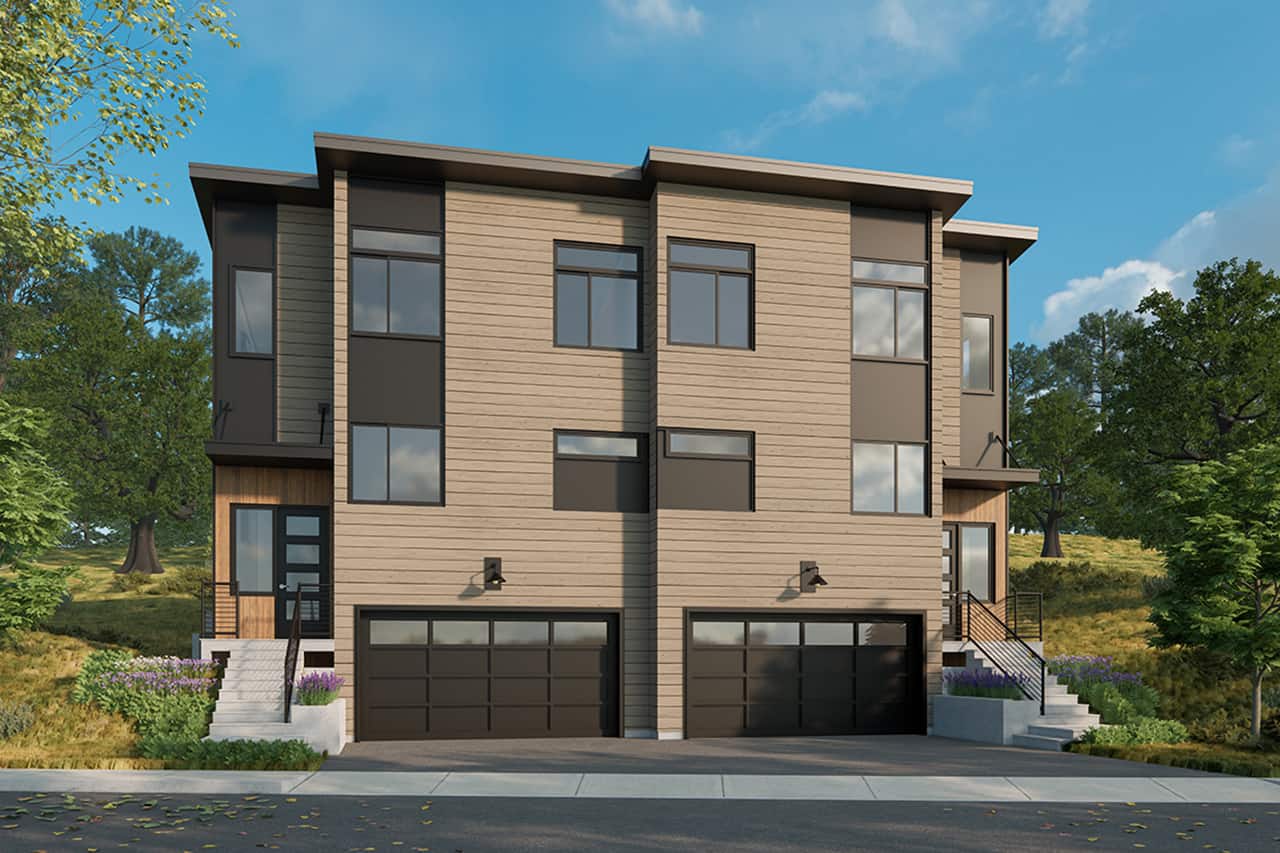 Front elevation of Modern home (ThePlanCollection: House Plan #108-2084)